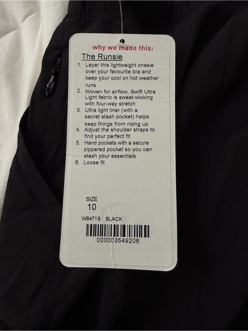 NWT Lululemon Black Strappy Back Romper Runsie 10 - Picture 4 of 6